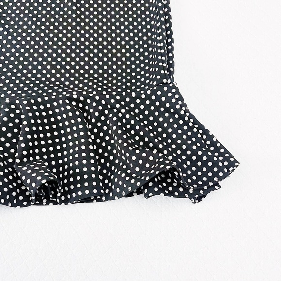 Michael Kors Fringe Skirt Polka Dot B;ack and White SZ 10 - Picture 3 of 7